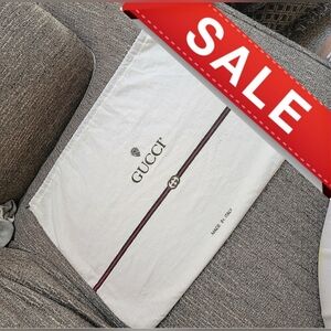 🇮🇹#GUCCI Cream Ivory #Drawstring #Dust Bag Made In #Italy approx 16 X 13